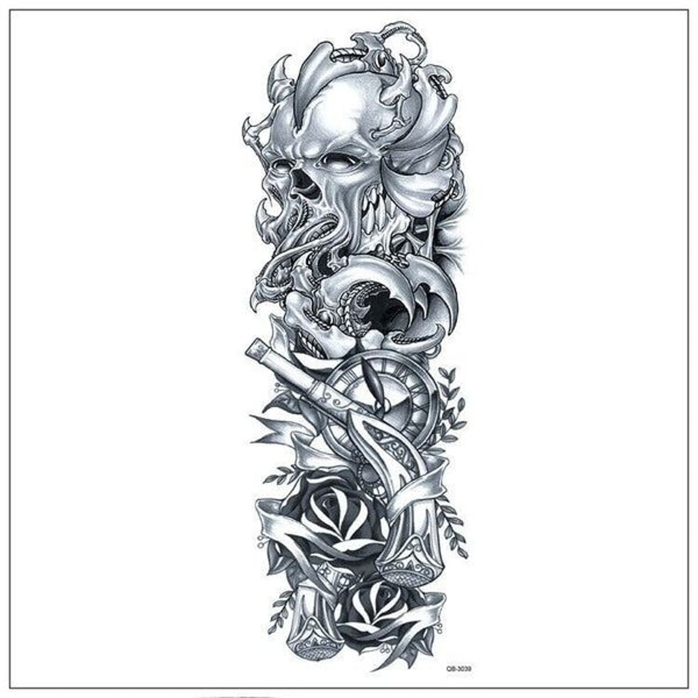 Waterproof Large Temporary Arm Tattoo Sticker Sleeve For Man And Women Perfect For Parties Weddings 7