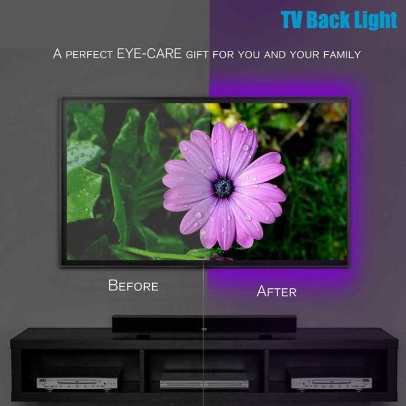 TV Back Light USB LED Strip Lights Colour Changing LED With 24Key Remote Waterproof And Flexible LE 4