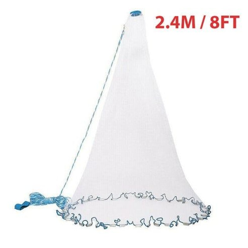 Fishing Cast Net Bait Easy ThrowHand Cast With Strong Nylon Mesh Ideal For Live Bait 2
