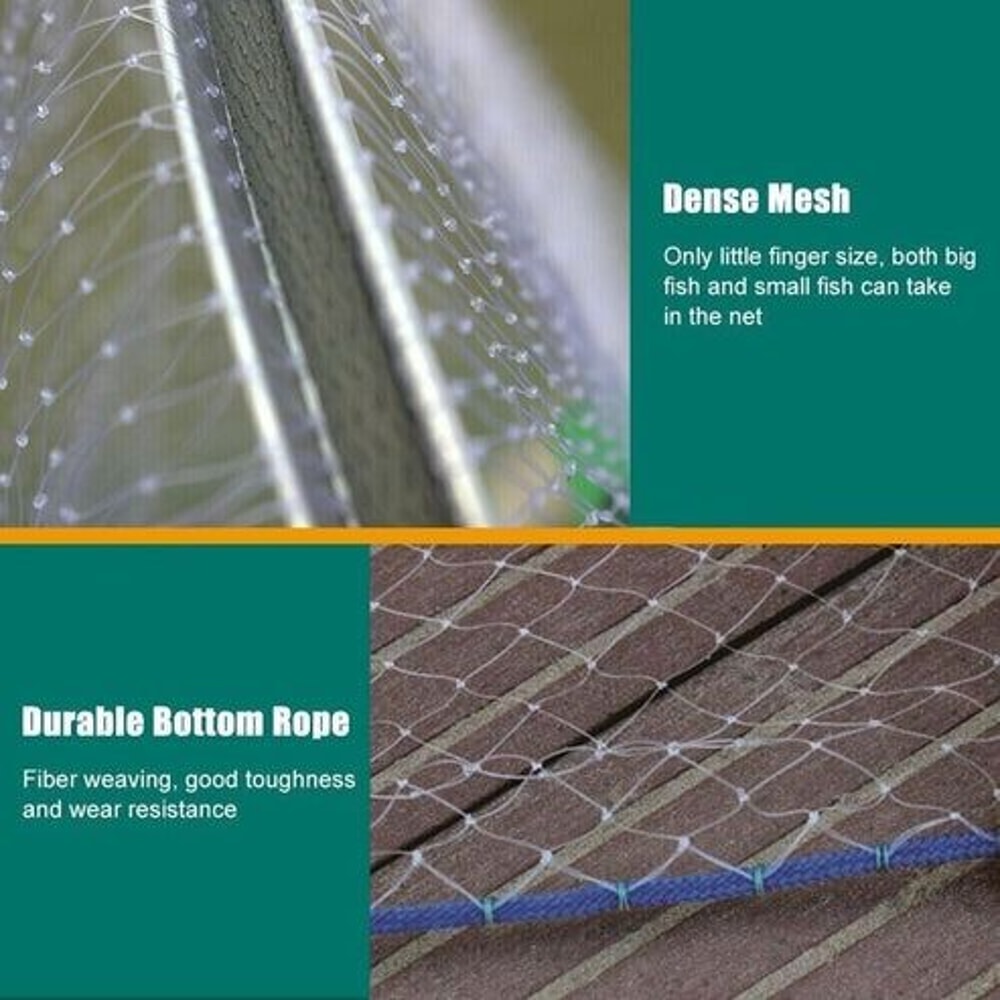 Fishing Cast Net Bait Easy ThrowHand Cast With Strong Nylon Mesh Ideal For Live Bait 8