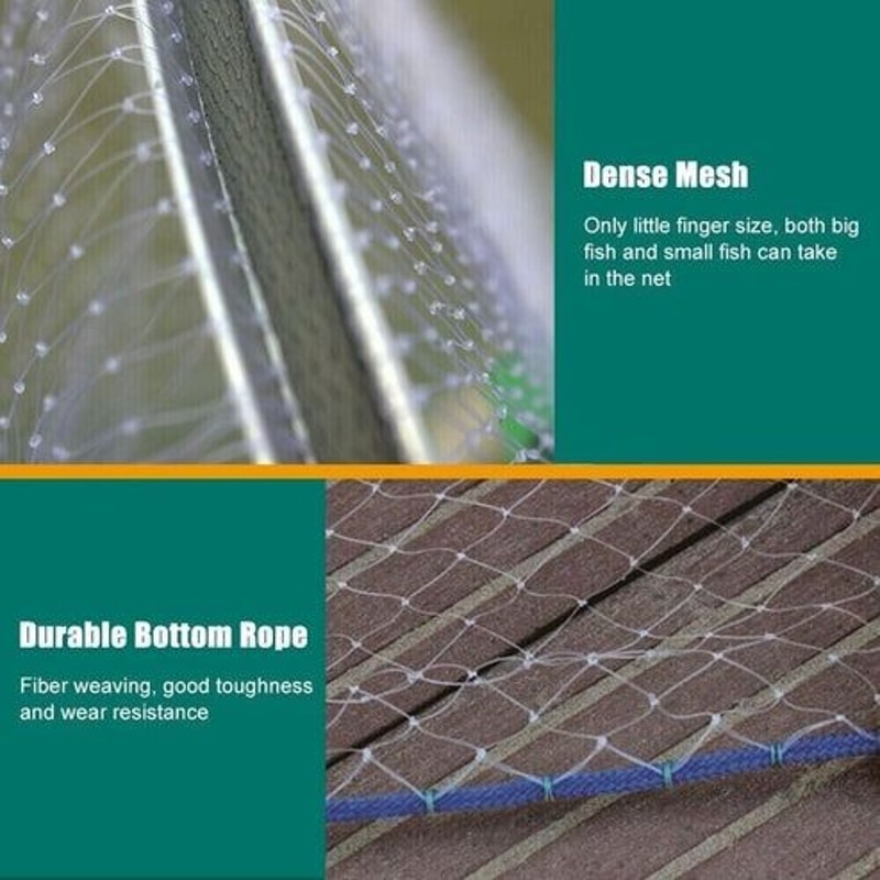 Fishing Cast Net Bait Easy ThrowHand Cast With Strong Nylon Mesh Ideal For Live Bait 8