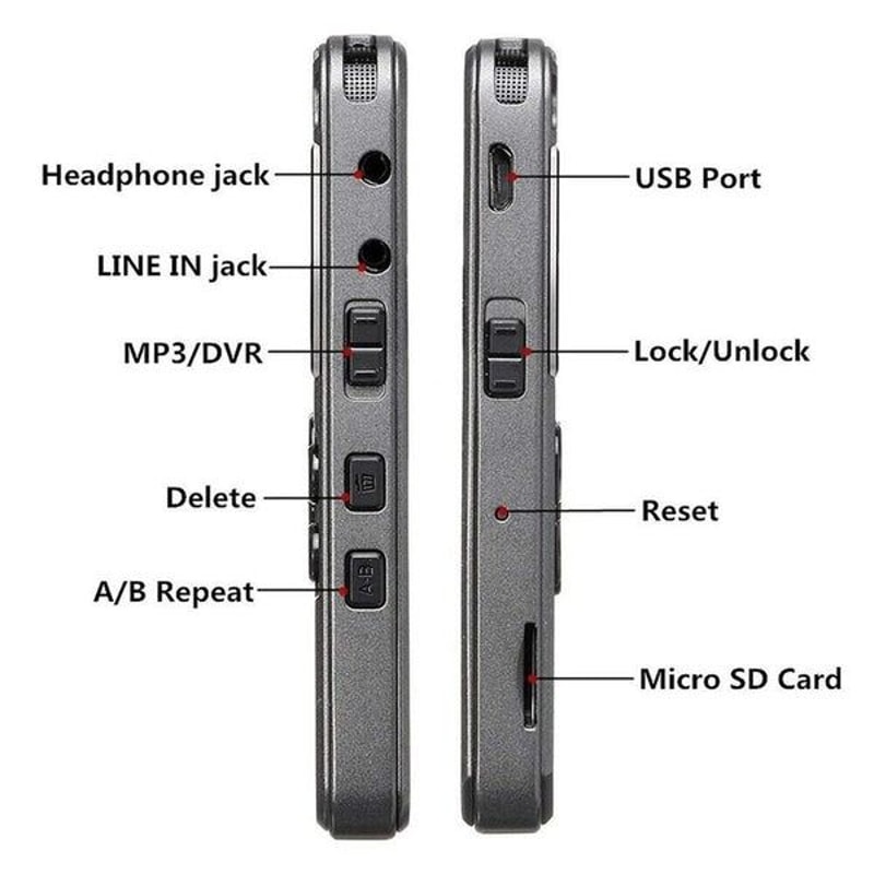 Rechargeable Digital Voice Recorder LCD Screen MP3 Player HighQuality Sound Voice Dictaphone With E 2
