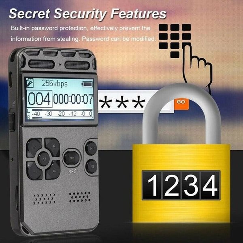 Rechargeable Digital Voice Recorder LCD Screen MP3 Player HighQuality Sound Voice Dictaphone With E 7