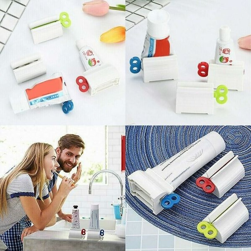 Toothpaste Squeezer Dispenser Bathroom Tube Easy Stand Holder Rolling Seat For Easy Application 1