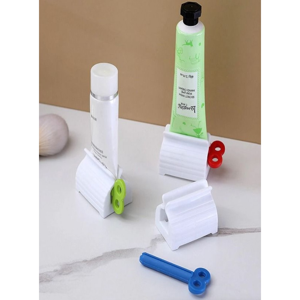 Toothpaste Squeezer Dispenser Bathroom Tube Easy Stand Holder Rolling Seat For Easy Application 11
