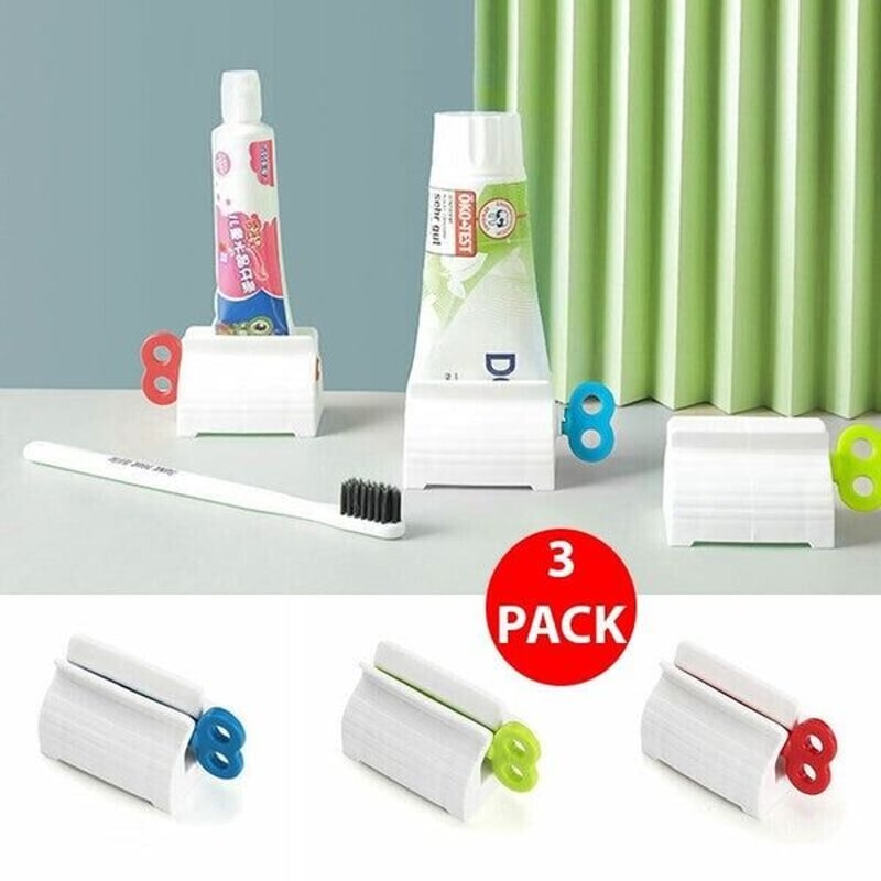 Toothpaste Squeezer Dispenser Bathroom Tube Easy Stand Holder Rolling Seat For Easy Application 12