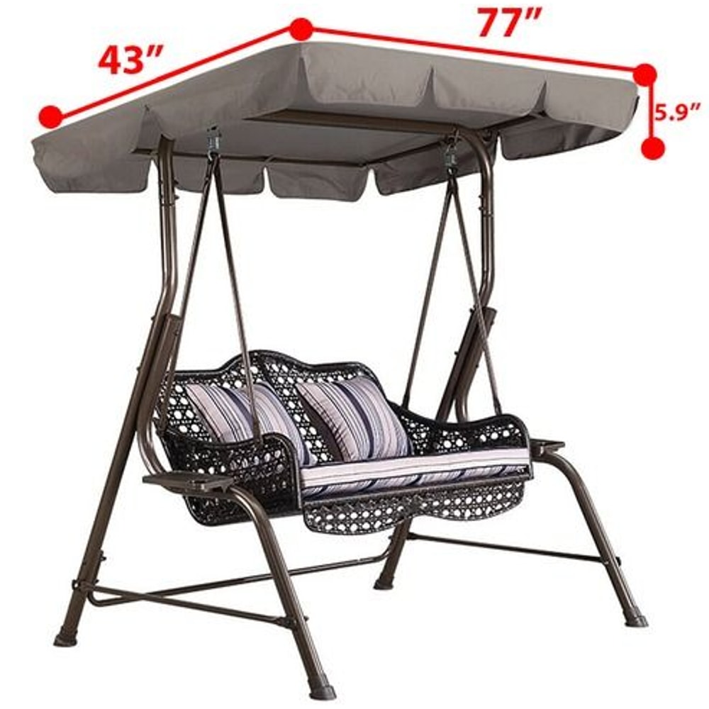 Canopy Replacement For Patio SwingOutdoor Garden Cover UV Protection Porch Top Seat 3