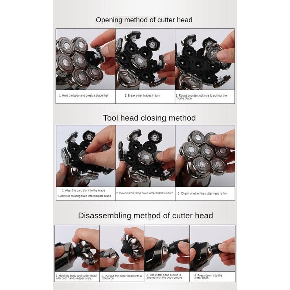 Cordless Shaver For Men Electric Head Razor Wet Dry Fast Charging Facial Trimmer Grooming Kit 4