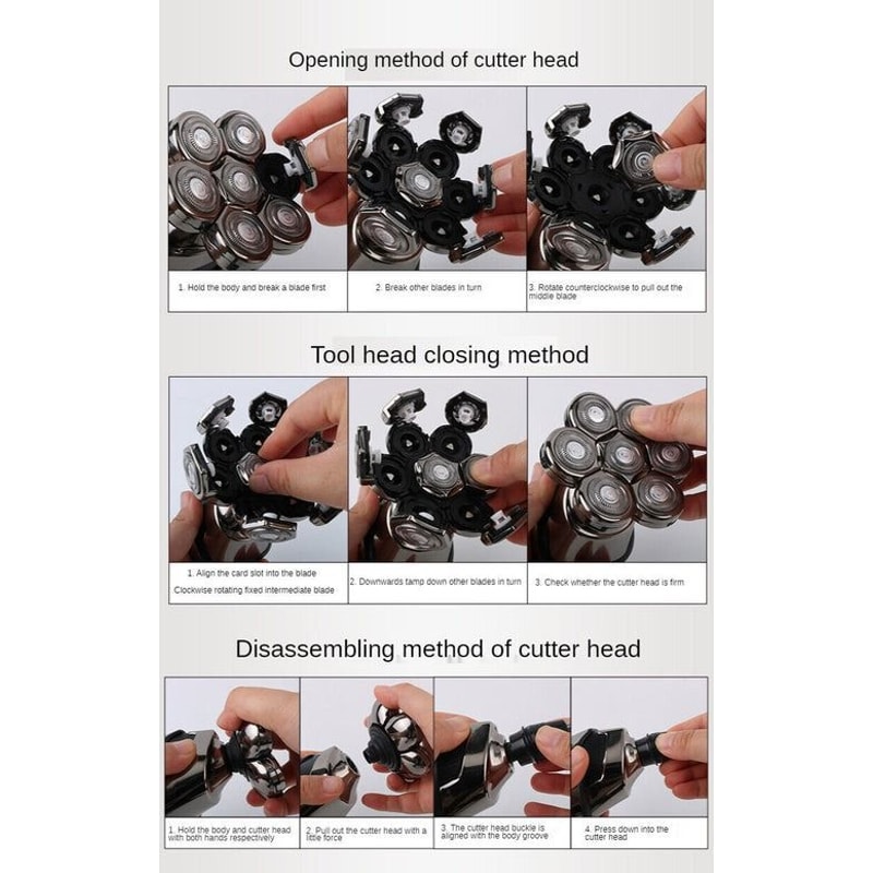 Cordless Shaver For Men Electric Head Razor Wet Dry Fast Charging Facial Trimmer Grooming Kit 4