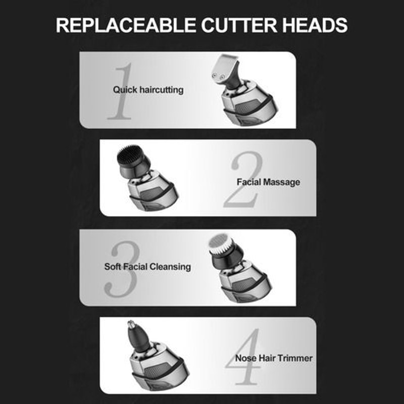 Cordless Shaver For Men Electric Head Razor Wet Dry Fast Charging Facial Trimmer Grooming Kit 6