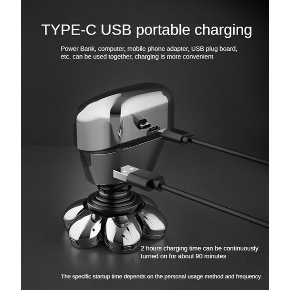 Cordless Shaver For Men Electric Head Razor Wet Dry Fast Charging Facial Trimmer Grooming Kit 12