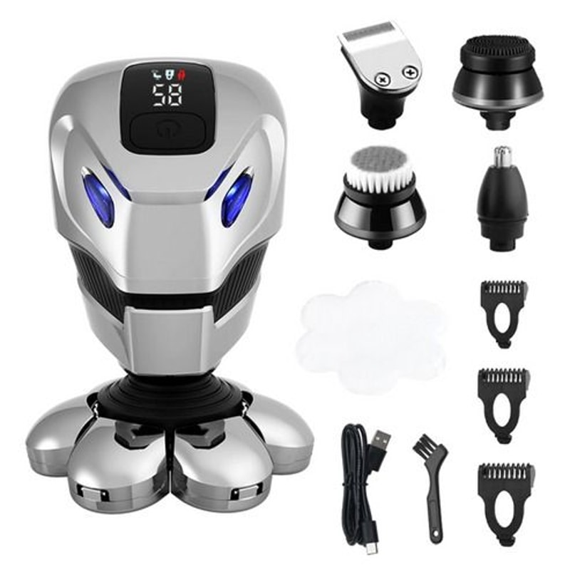 Cordless Shaver For Men Electric Head Razor Wet Dry Fast Charging Facial Trimmer Grooming Kit 3