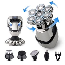 cordless shaver for men, electric head razor, wet & dry, fast charging, facial trimmer & grooming kit