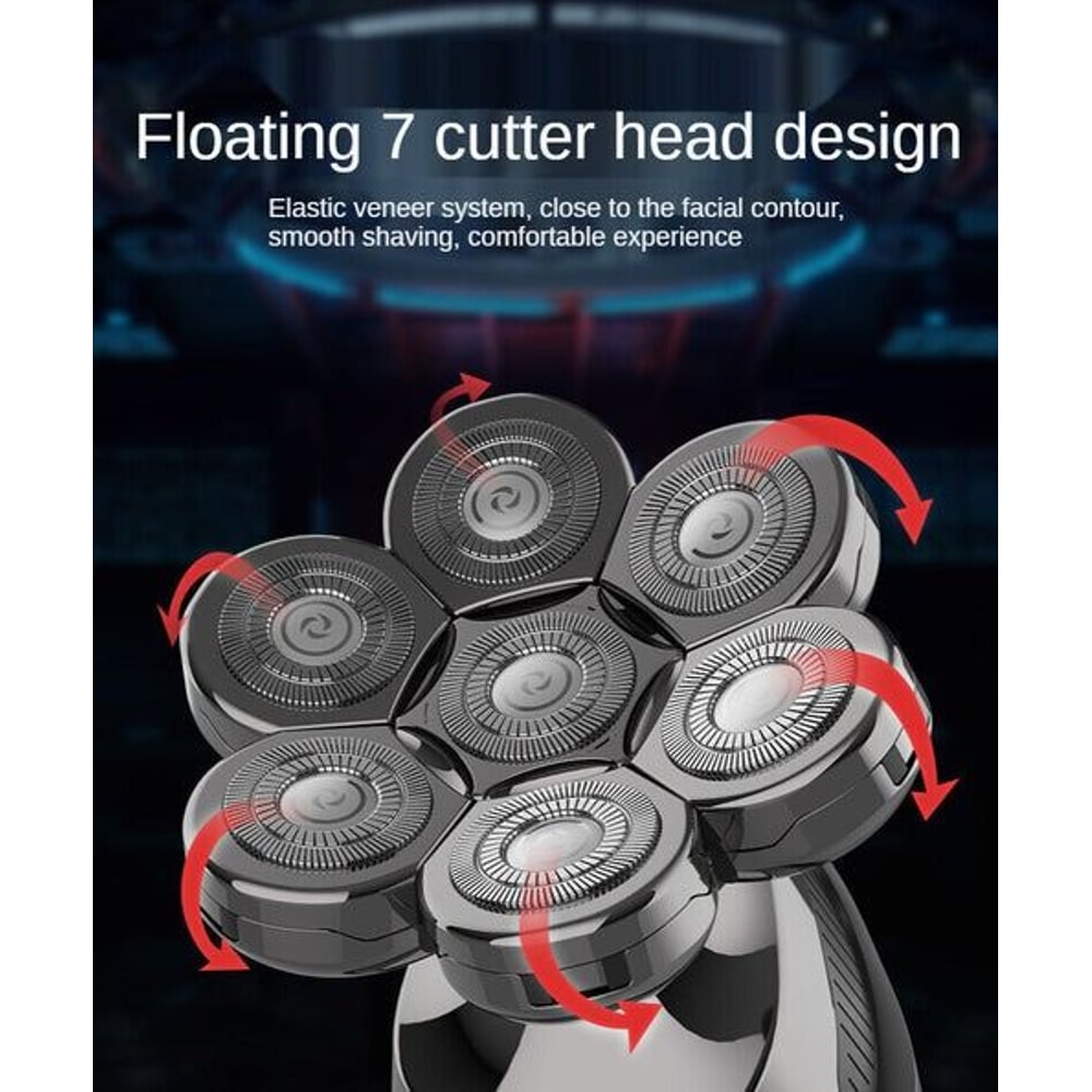 Cordless Shaver For Men Electric Head Razor Wet Dry Fast Charging Facial Trimmer Grooming Kit 10