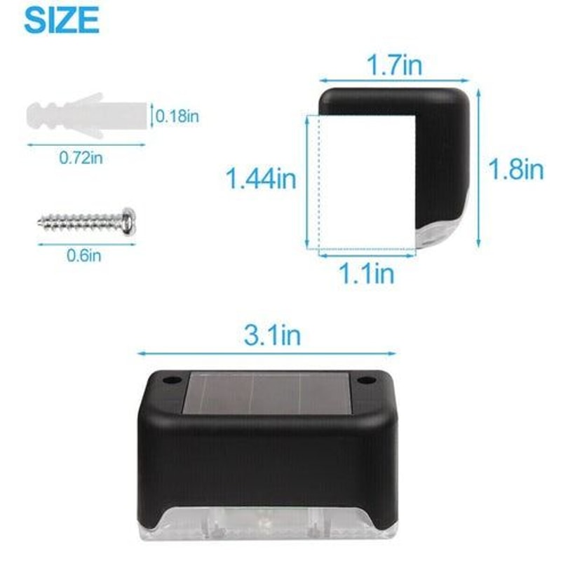 Outdoor LED Deck Lights Solar Waterproof Step Lamps For Stairs And Fence Warm White LED Easy Instal 7