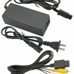 ac adapter power supply & audio video a/v cable for nintendo gamecube bundle - perfect upgrade for your console