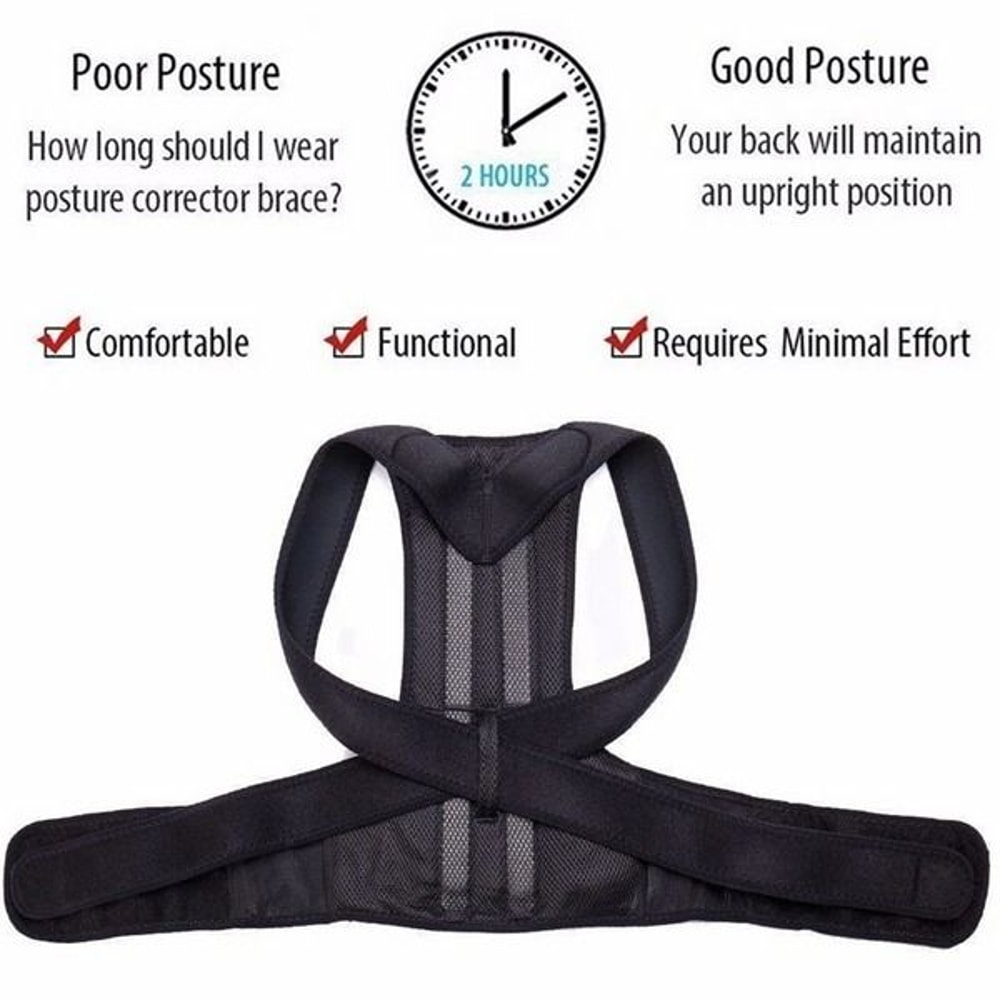 Adjustable Posture Corrector Low Back Support Brace Belt Shoulder Support For Men Women 6