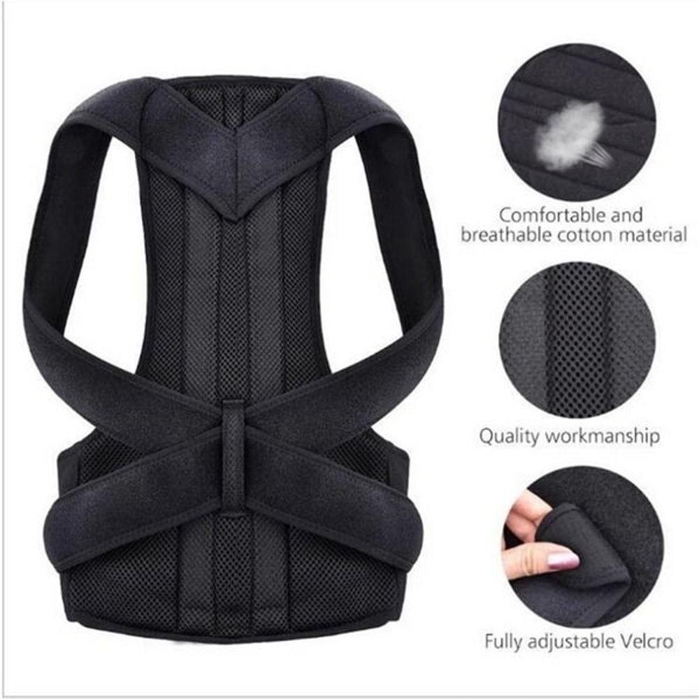 Adjustable Posture Corrector Low Back Support Brace Belt Shoulder Support For Men Women 8