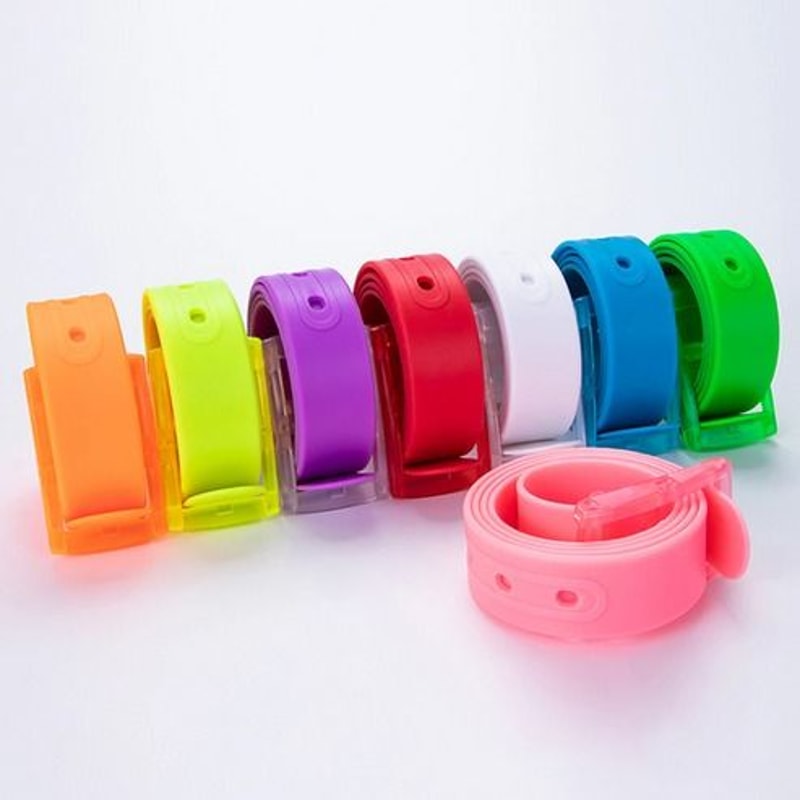 Rubber Plastic Jelly Silicone Belt With Adjustable Cut To Fit Design Waterproof Casual Belt With Bu 18