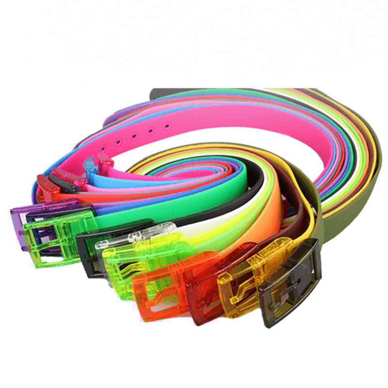 Rubber Plastic Jelly Silicone Belt With Adjustable Cut To Fit Design Waterproof Casual Belt With Bu 14