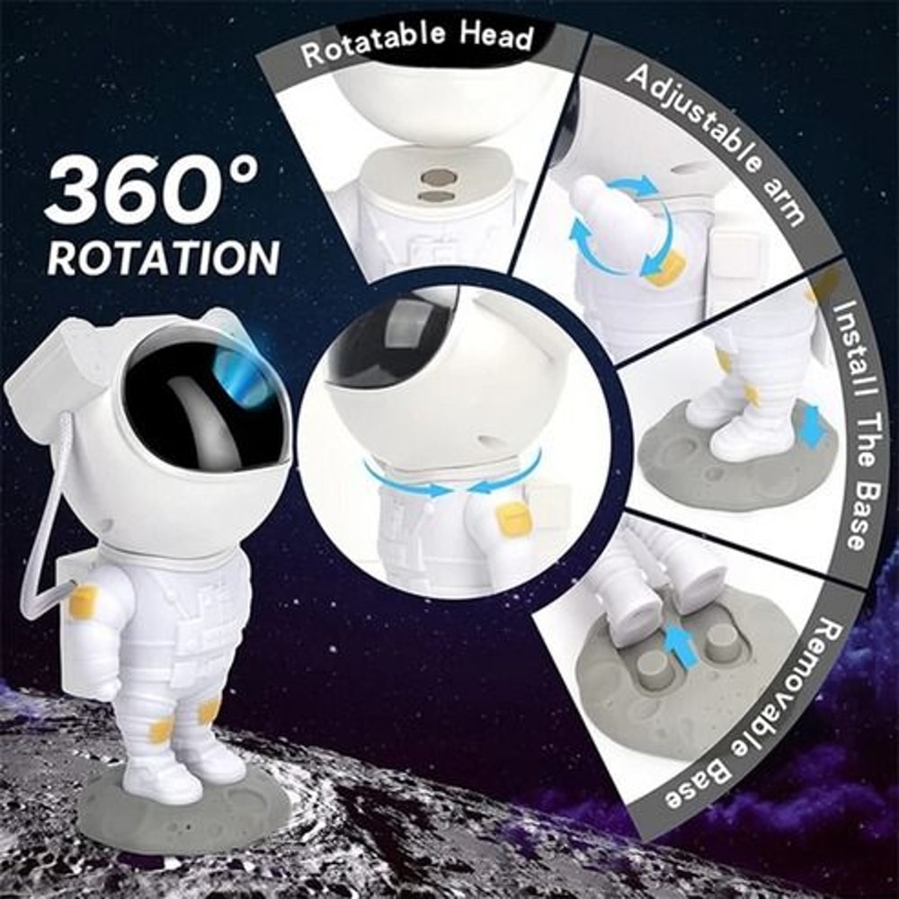 Astronaut Galaxy Projector LED Night Light Ocean Starry Sky Lamp With Remote Adjustable Angles Cus 17