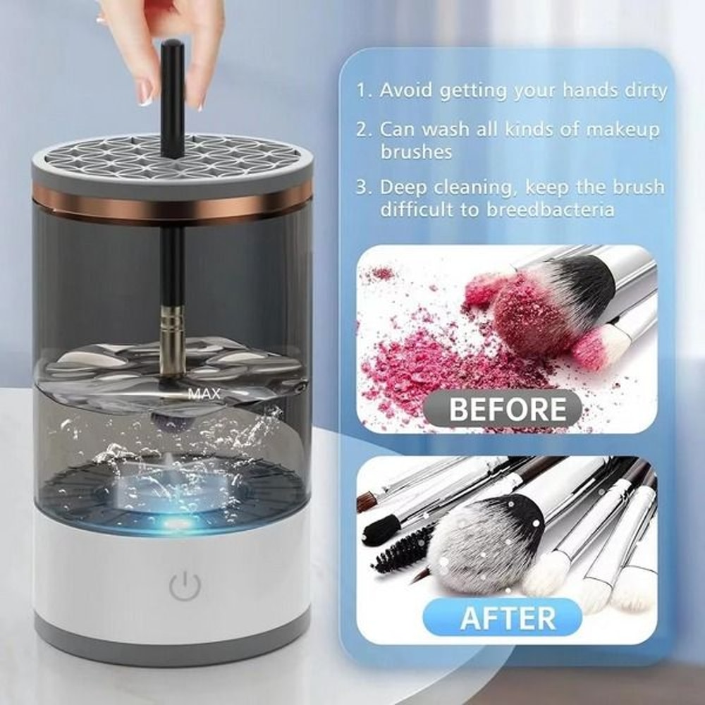 Electric Makeup Brush Cleaner Automatic Brush Cleaning Machine Fast Clean Dryer For Effortless Make 3