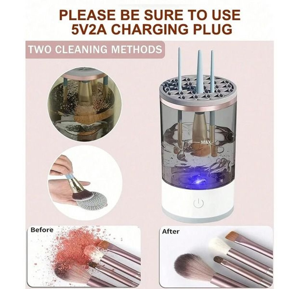 Electric Makeup Brush Cleaner Automatic Brush Cleaning Machine Fast Clean Dryer For Effortless Make 4