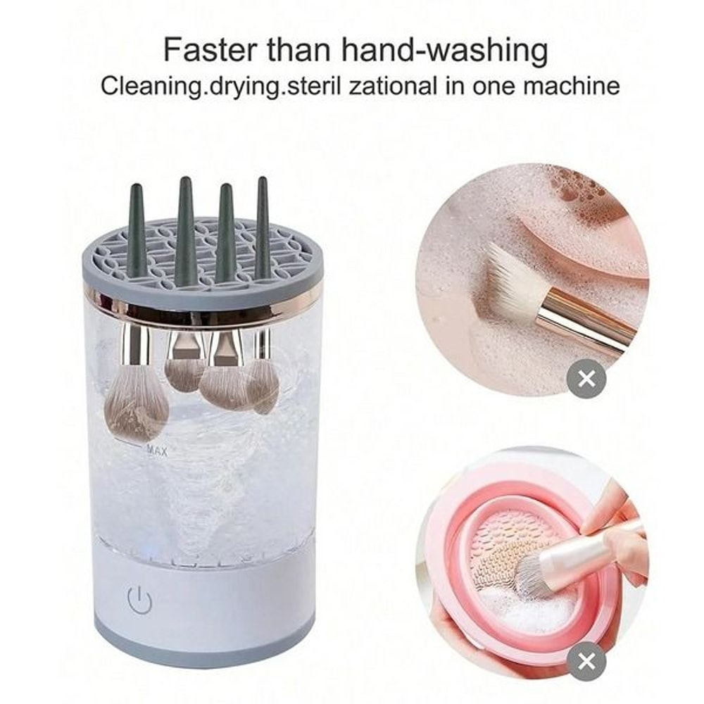 Electric Makeup Brush Cleaner Automatic Brush Cleaning Machine Fast Clean Dryer For Effortless Make 5