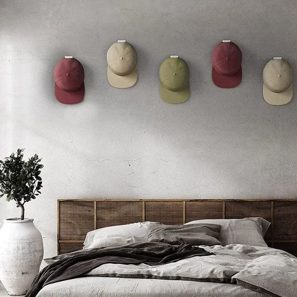 Wall Door Hanger Holder For Baseball Caps Hat Rack Organizer With Hooks Adhesive For Storage 6