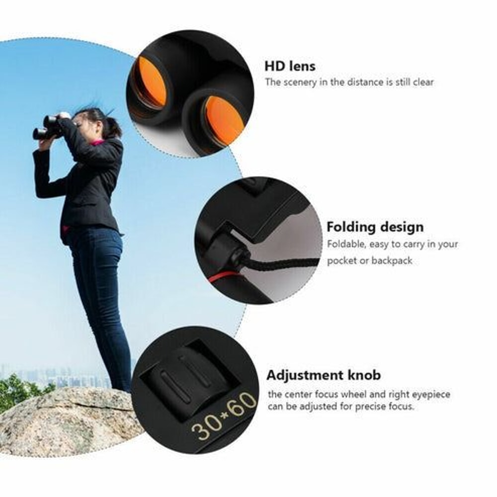 Zoom Binoculars Compact Folding Telescope For Outdoor Travel Day And Night Use 5