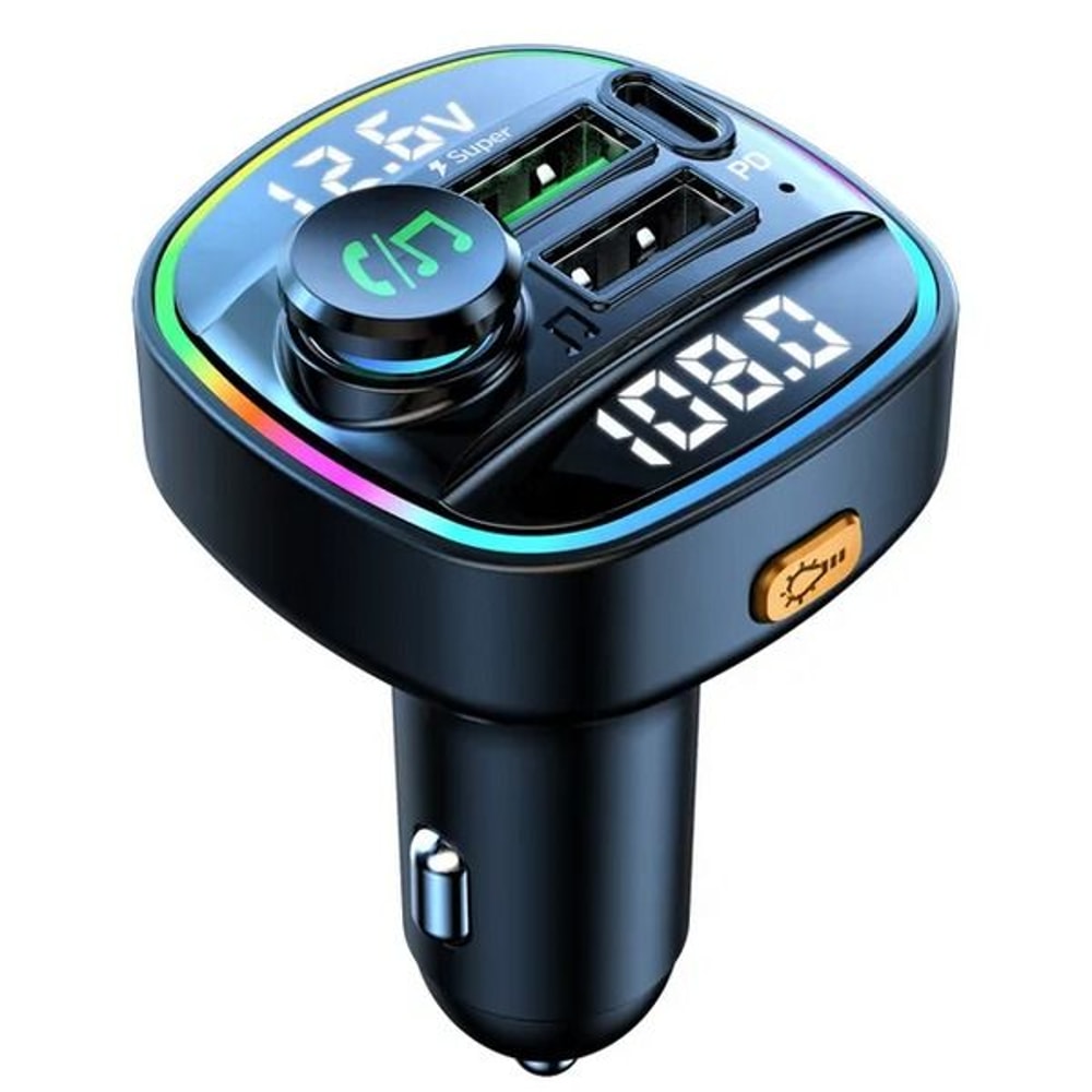 Car Bluetooth Wireless FM Transmitter USB PD Charger AUX HandsFree Car Audio Adapter 12