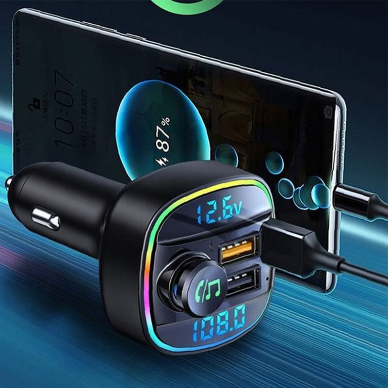 Car Bluetooth Wireless FM Transmitter USB PD Charger AUX HandsFree Car Audio Adapter 0
