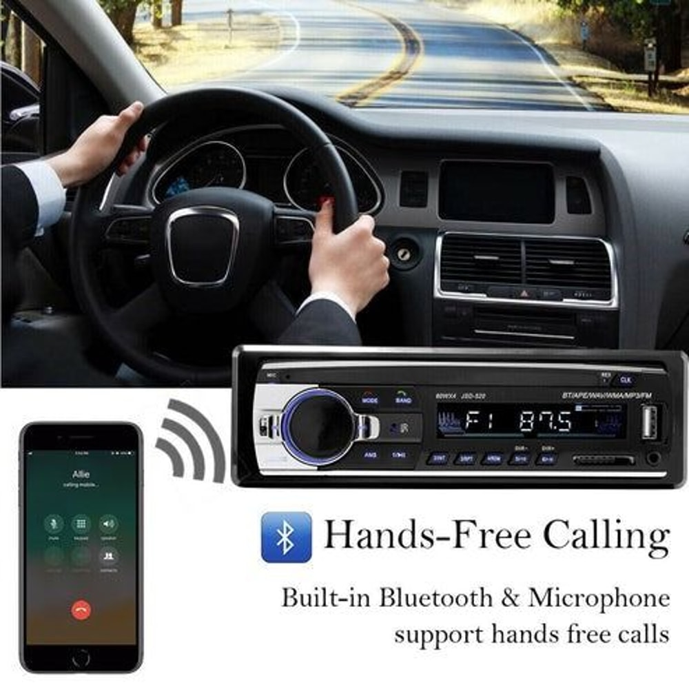 Bluetooth Car Stereo InDash FM Aux Input Receiver MP3 Player USB SD Radio HandsFree Calling High Ou