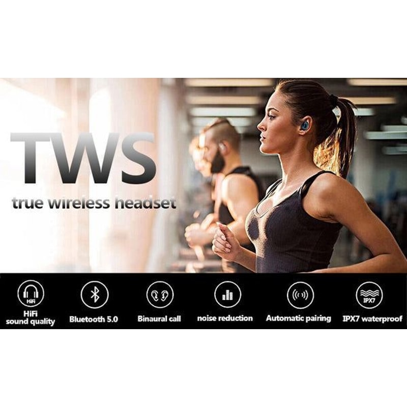 TWS Bluetooth Headset Wireless Earphones Mini Earbuds Stereo Headphones Waterproof HiFi Sound Noise 4