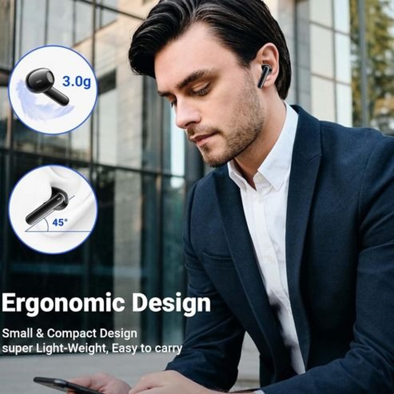 TWS Bluetooth Earbuds Noise Cancelling Waterproof Headset For Trucker Wireless Comfortable Design 5