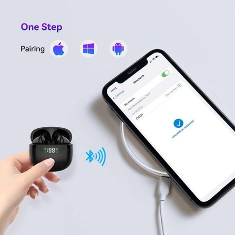 TWS Bluetooth Earbuds Noise Cancelling Waterproof Headset For Trucker Wireless Comfortable Design 7