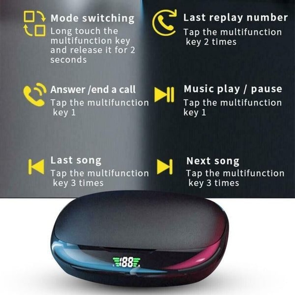 True Wireless Bluetooth Headset Earbuds HiFi Sport Earphones For Clear Sound Comfort 4