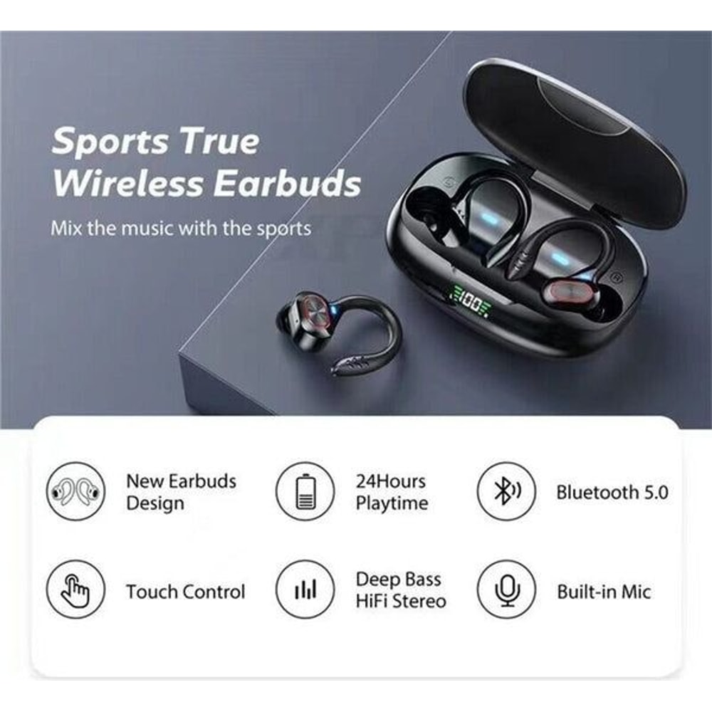 True Wireless Bluetooth Headset Earbuds HiFi Sport Earphones For Clear Sound Comfort 9