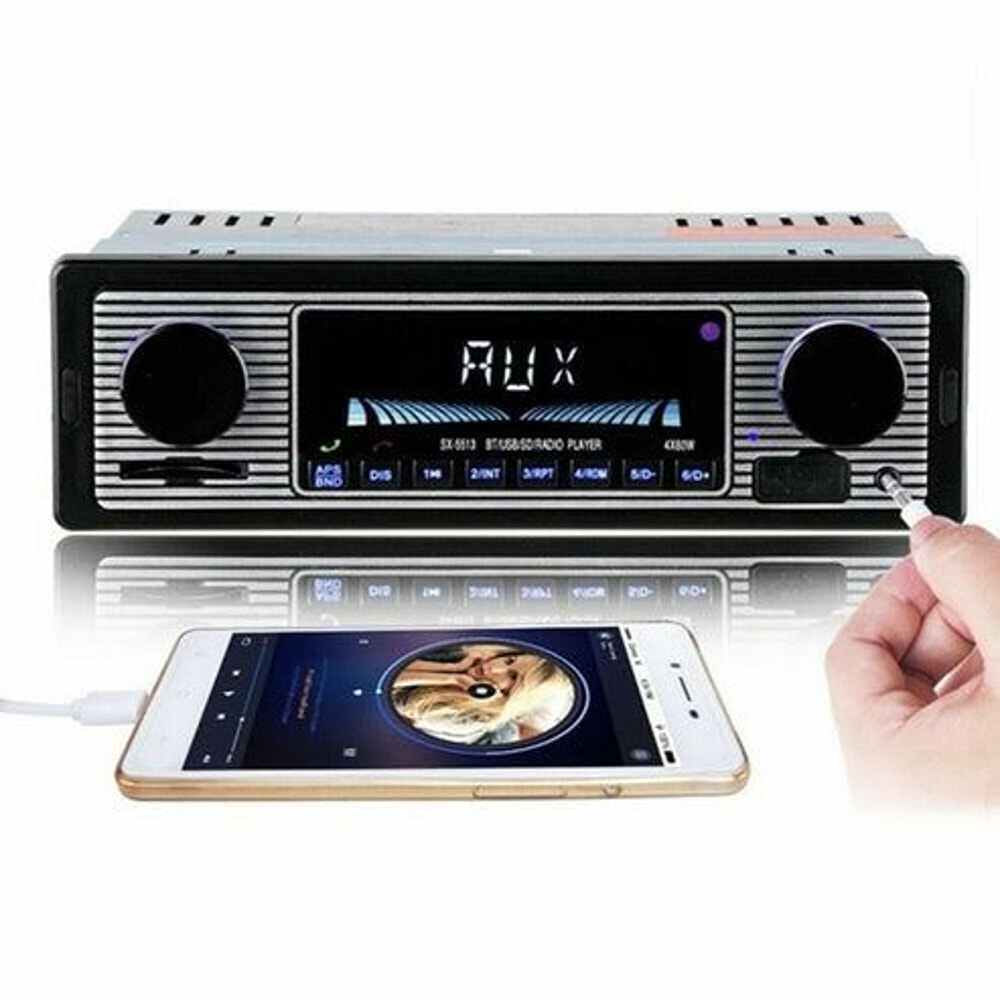 Classic Bluetooth Car Stereo FM Radio MP3 Player USB Audio Receiver AUX Remote Control Vintage Desi 1