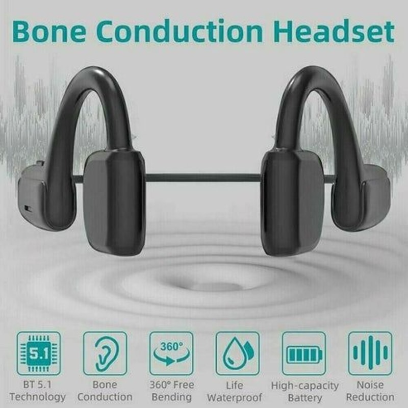 Bluetooth Bone Conduction Headphones Wireless Earbuds Outdoor Sport Headset For Jogging Cycling 8