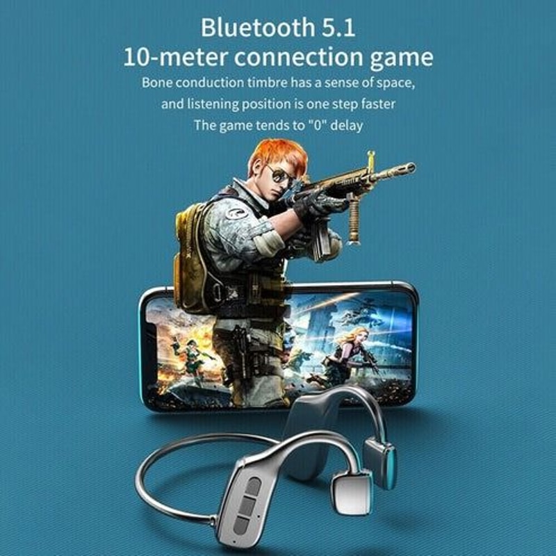 Bluetooth Bone Conduction Headphones Wireless Earbuds For Sports Open Ear Headset For Safe Listenin