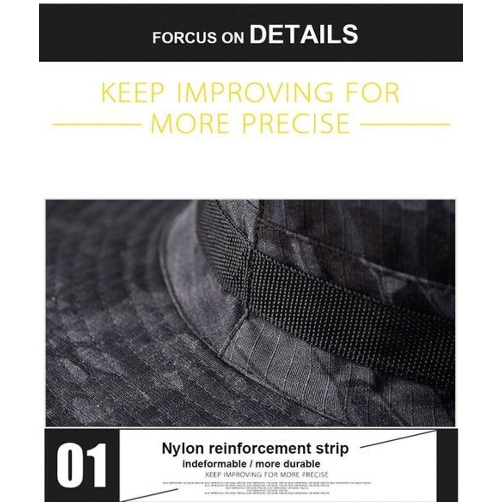 Wide Brim Boonie Bucket Hats For Fishing Hunting Outdoor Safari Camo Sun Cap With Mesh Ventilation 1