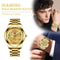 Classic Stainless Steel Gold Mens Diamond Watch Waterproof Business Gift Elegant Quartz Watch 1
