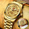 Classic Stainless Steel Gold Mens Diamond Watch Waterproof Business Gift Elegant Quartz Watch 3