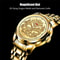 Classic Stainless Steel Gold Mens Diamond Watch Waterproof Business Gift Elegant Quartz Watch 4