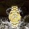 Classic Stainless Steel Gold Mens Diamond Watch Waterproof Business Gift Elegant Quartz Watch 0