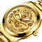 Classic Stainless Steel Gold Mens Diamond Watch Waterproof Business Gift Elegant Quartz Watch 7
