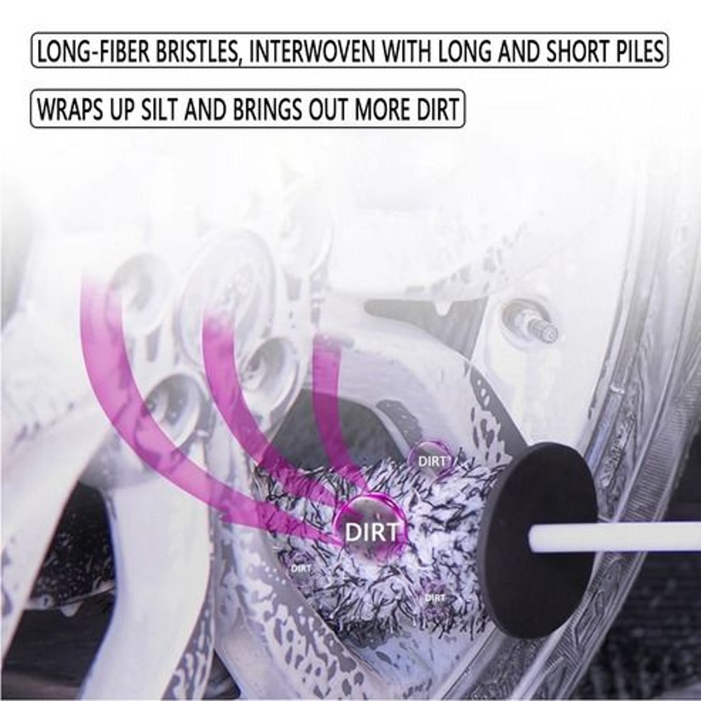 Soft Bristle Car Alloy Wheel Cleaning Brush Tool Tire Cleaner UltraFine Fiber Brush For Detailing W 7