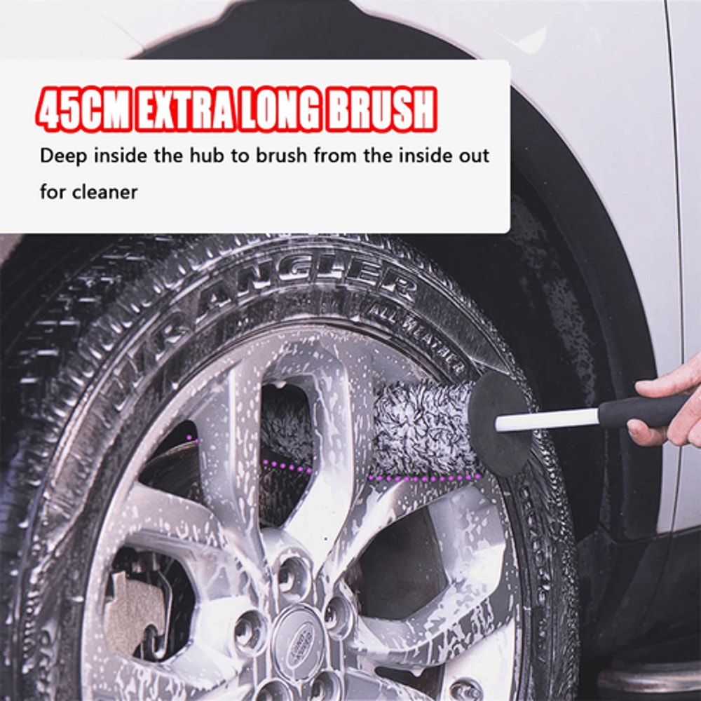 Soft Bristle Car Alloy Wheel Cleaning Brush Tool Tire Cleaner UltraFine Fiber Brush For Detailing W 11