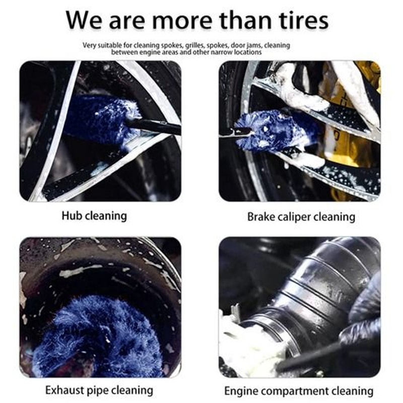 Soft Bristle Car Alloy Wheel Cleaning Brush Tool Tire Cleaner UltraFine Fiber Brush For Detailing W 14